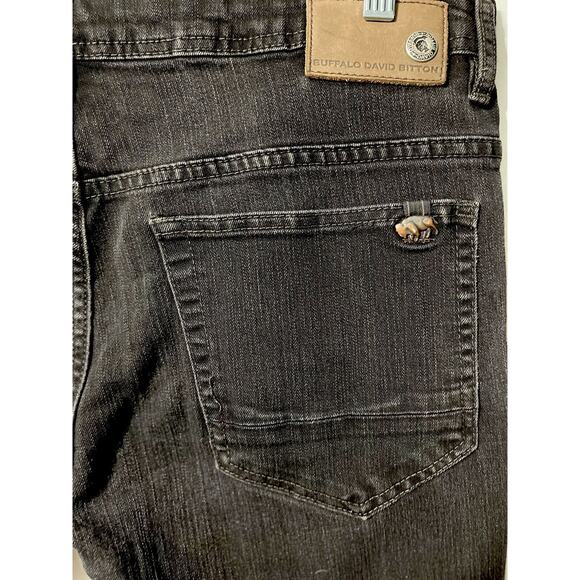 Buffalo David Bitton MAX X Strech Black Jeans Slim Fit Casual Goth Mens 36x32 - Picture 3 of 11